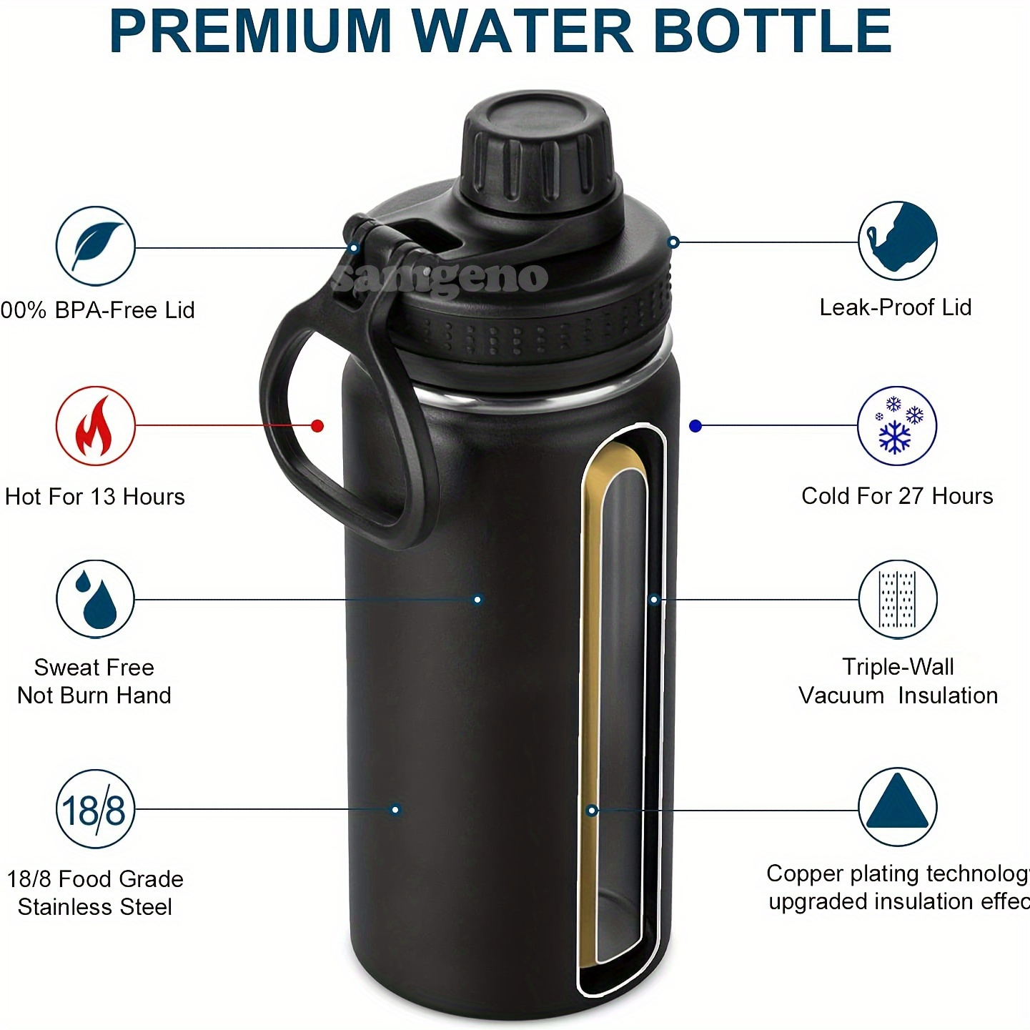 Sport Bottle, Stainless Steel Insulated Water Bottle With Double Wall  Vacuum And Leakproof Spout Lid - Perfect For Sports And Outdoor Activities  - Temu