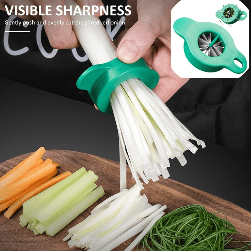Stainless Steel Chopped Onion Cutter, Multi-functional Foods Speedy Chopper Onion Knife Kitchen Tool Slice Cutlery Vegetable Sharp Scallion Shred