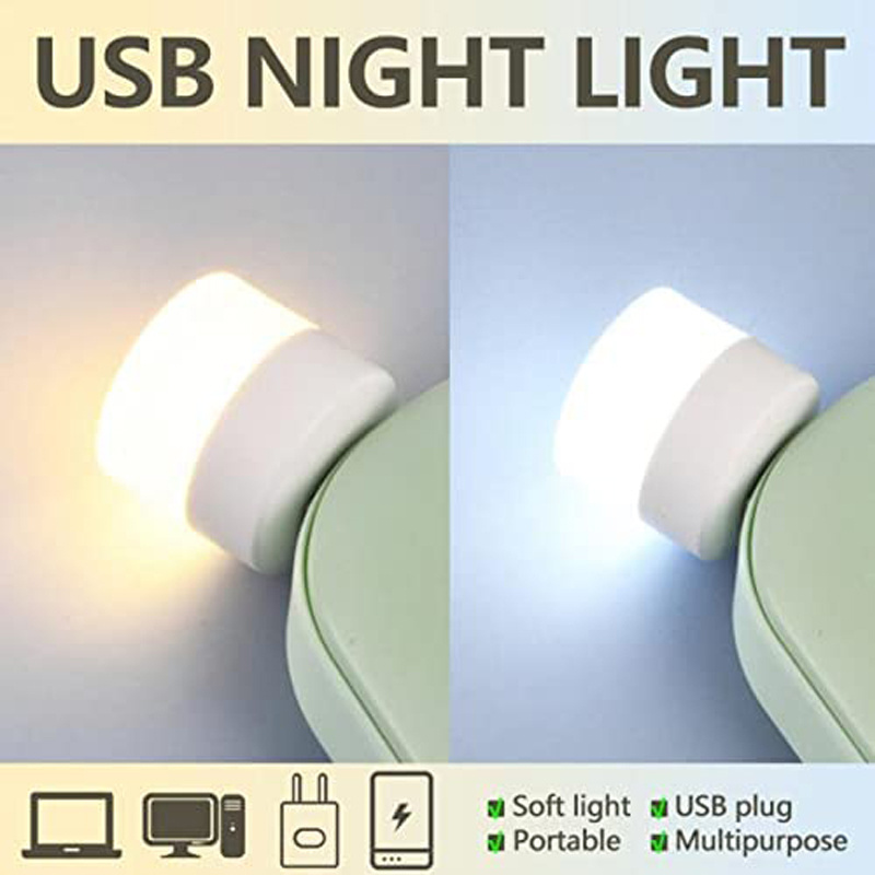 10pcs mini usb night light warm white eye protection book reading light usb plug computer mobile power charging led night lamp christmas gift halloween gift details 4
