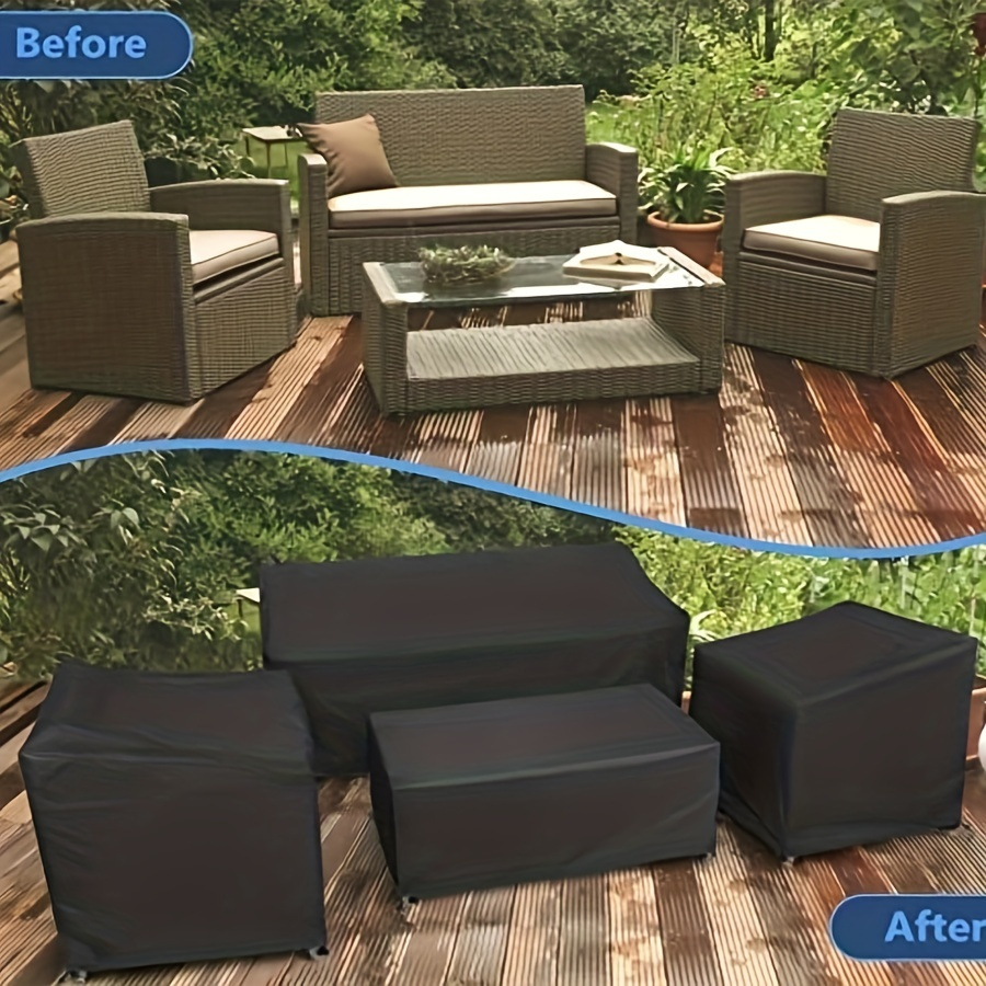 Patio Furniture Cover Set Heavy Waterproof Outdoor Furniture - Temu