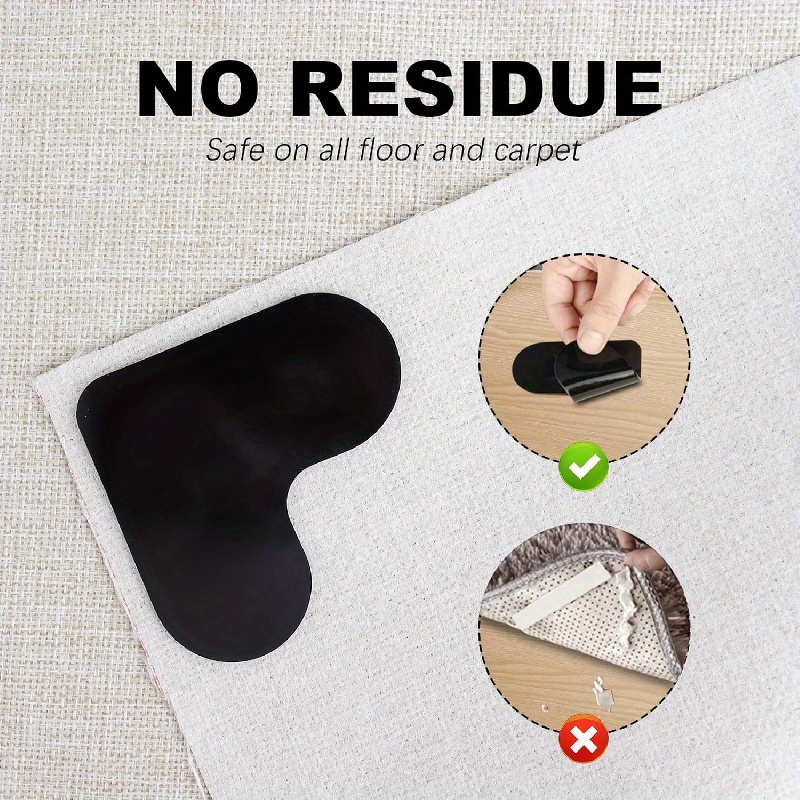 Rug Gripper Non-Slip Rug Pads: 14 Pack Double Sided Non-Slip Rug Pads - Washable Rug Gripper for Hardwood Floors - Carpet Tape for Hardwood Floors 
