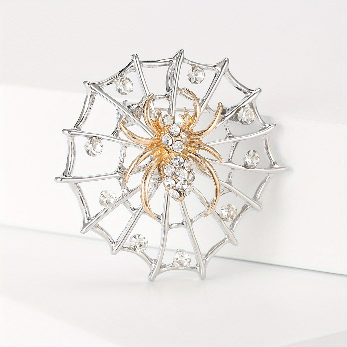 Hollow Out Spider Web Shape Alloy Brooch Pin Creative Versatile