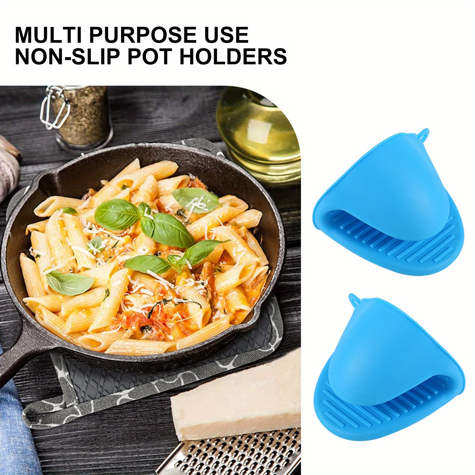 Silicone Pot Holders Silicone Hand Clip Solid Color Handle - Temu