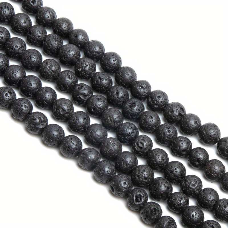 4/6/8/10/12mm Matte Black Stone Beads Round Loose Smooth Beads For Jewelry  Making DIY Bracelets & Necklace