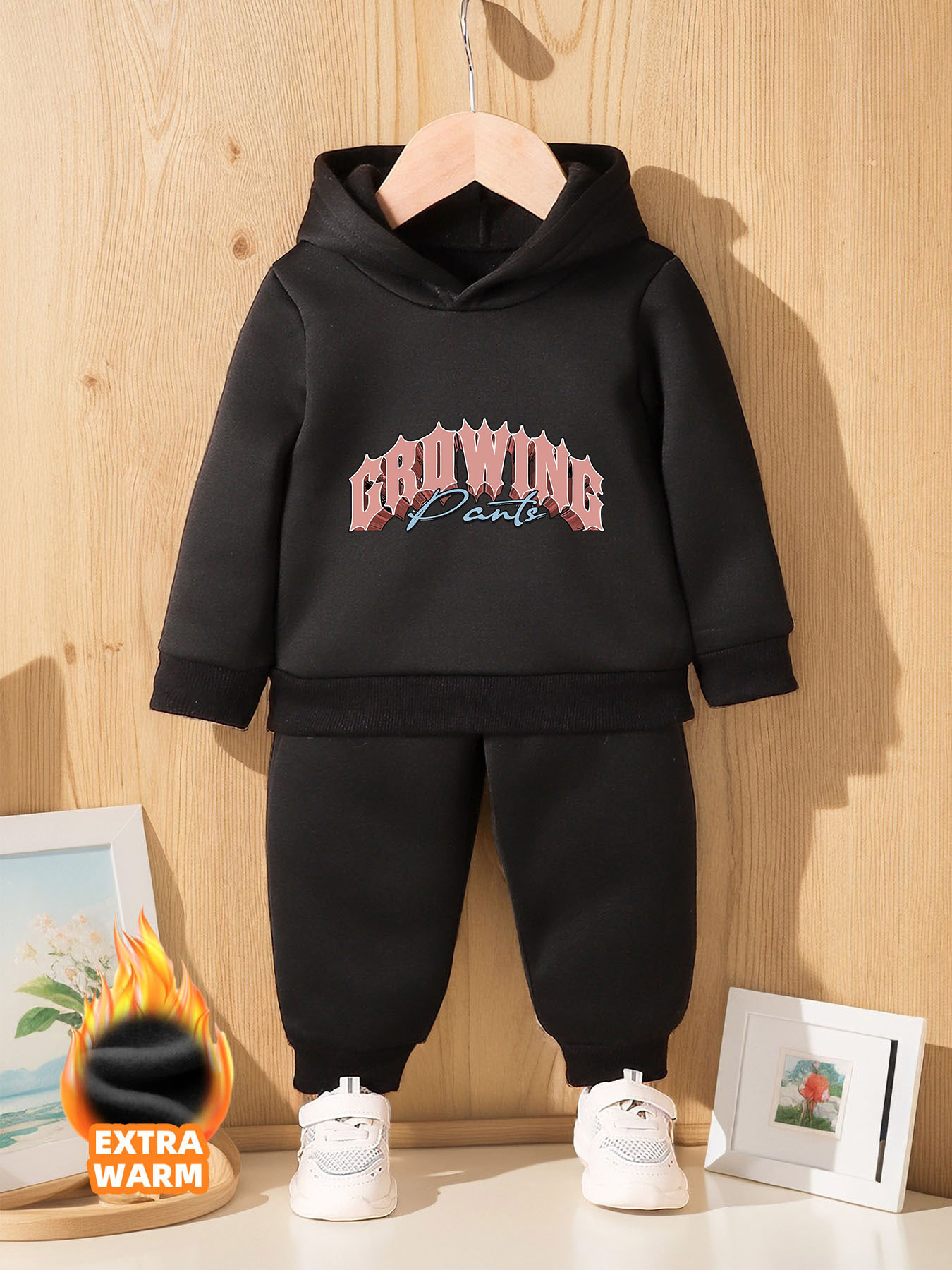 Kids Pullover Hoodie Jogging Pants Set for Boys and Girls Sport