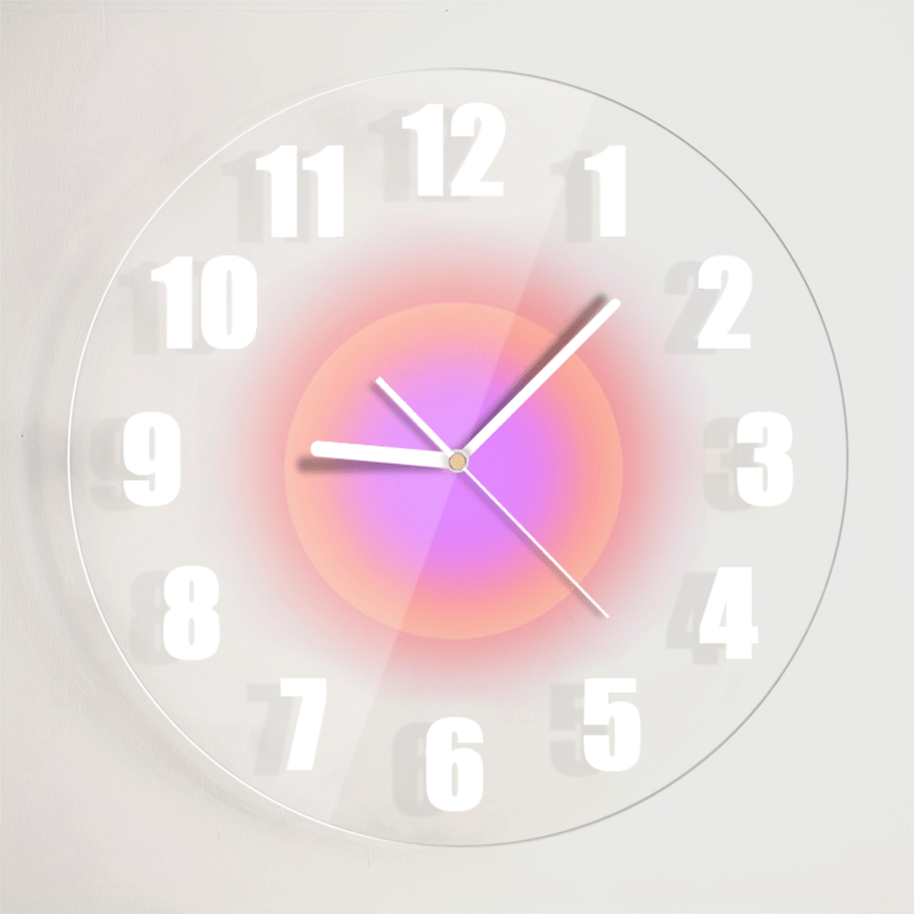 1pc Acrylic Wall Clock, Pink Blooming Design Wall Clock, Transparent Wall Clock, Silent Clock, For Living Room Bedroom, Room Decor, Home Décor, Kitche