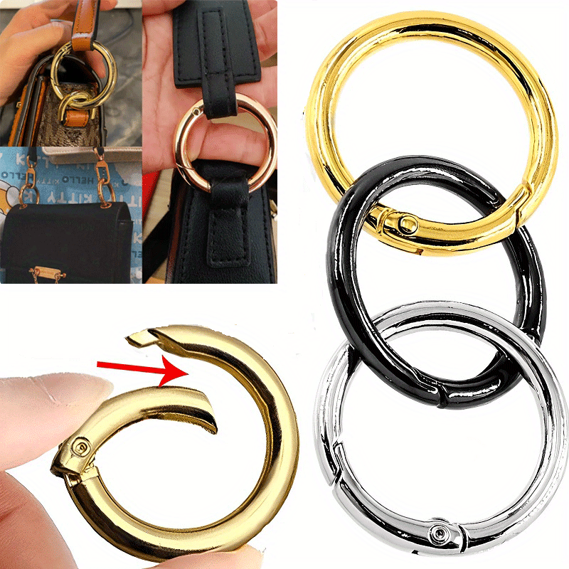 

5pcs/lot Metal O Ring Spring Clasps Openable Round Carabiner Keychain Bag Clips Hook Dog Chain Buckles Connector For Diy Jewelry Making Supplies