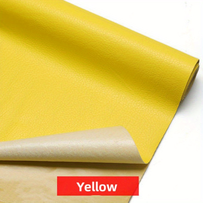 Beige Yellow Leather Repair Kit, 9×11 inch Leather Patches for Furniture, Self Adhesive Leather and Vinyl Repair Tape Kit for Couches, Cars, Boots