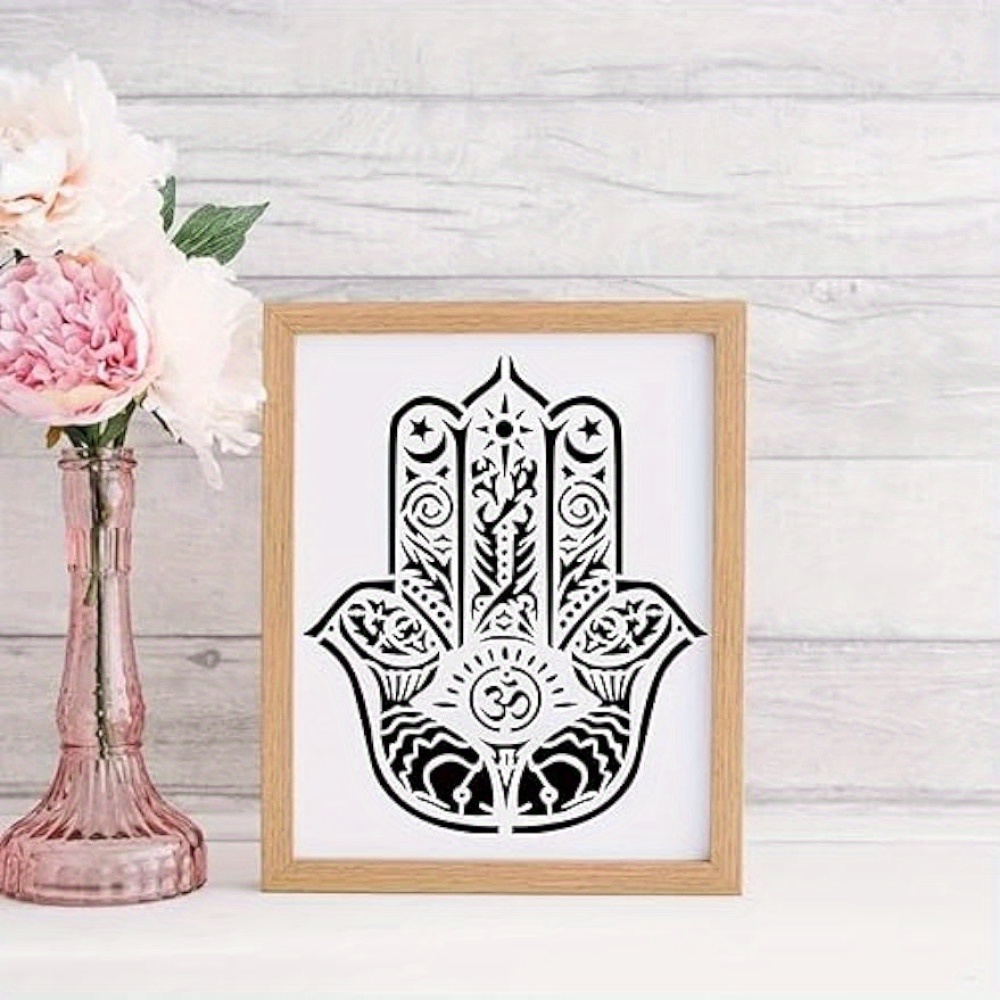 Sacred Lotus Flower Stencil - Reusable Design for Spiritual Home Decor
