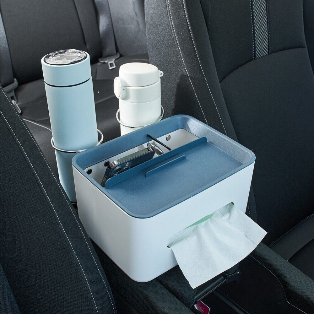 1 Stück Auto-Armlehnen-Aufbewahrungsbox Mit Getränkehalter, Auto-Organizer,  Taschentuch-Aufbewahrung, Multifunktionale