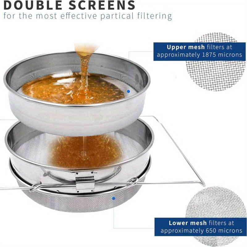 Honey Filter Stainless Steel Double Screen Honey Filter - Temu