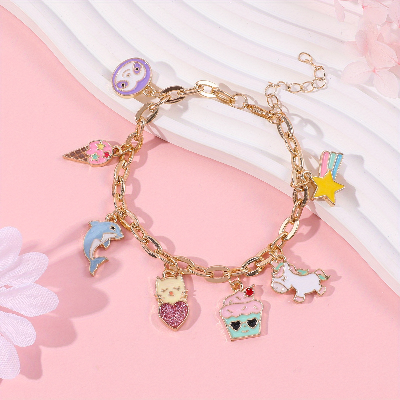 Unicorn Rainbow Pendant Children's Bracelet Transparent Acrylic Children's  Beaded Bracelet Children's Party Small Gift - Temu