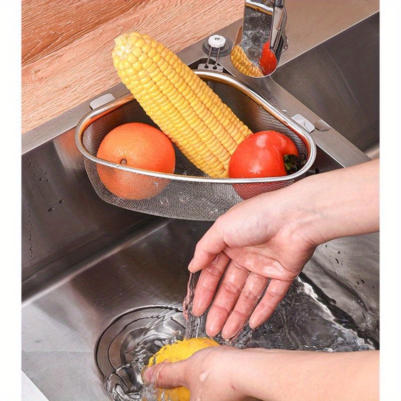 Passoire d'évier passoire panier de vidange, passoire multifonction en  forme de selle, passoire d'angle au-dessus de l'évier pour déchets de  cuisine, légumes, fruits (jaune)