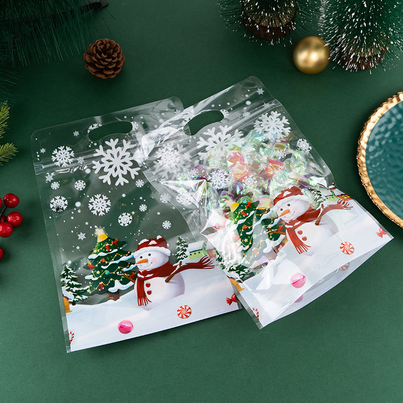 Christmas Old Man Tree Snowflake Candy Ziplock Sticky Bag - Temu