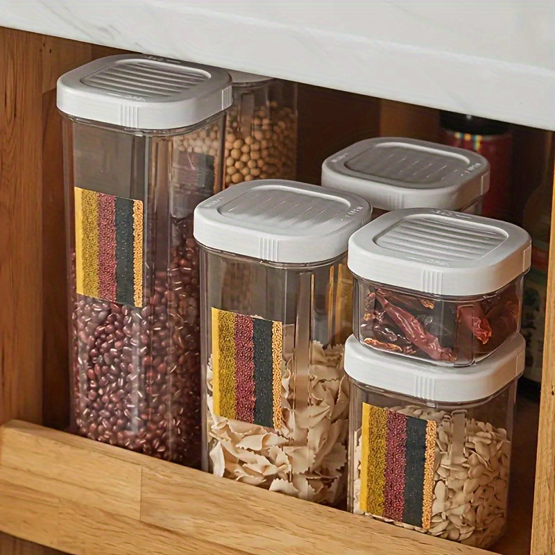 Food Storage Container With Lid, Clear Plastic Kitchen And Pantry  Organization Canisters - Temu
