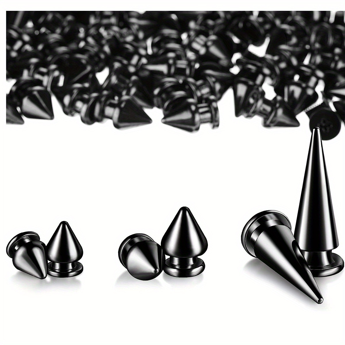 30PCS 40MM Spike and Studs Silver Cone Spikes Punk Bullet Large