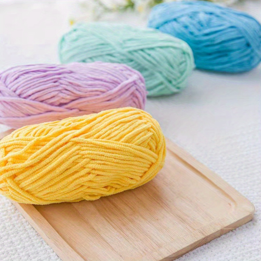 

1pc Hand Diy Woven Coarse Wool Thread Ice Strip Thread Soft Comfortable Yarn Knitting Crochet Yarn Hand-knitted Line Velvet Yarn 50g/pc
