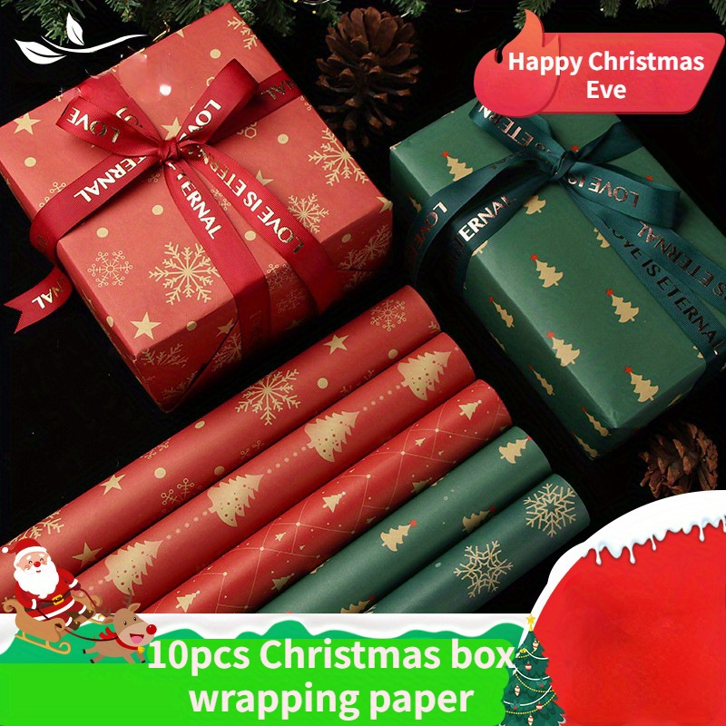 10Pcs/Pack Bouquet Wrapping Paper Retro Pattern Bright Color Decorative  Packaging Paper Party Accessories