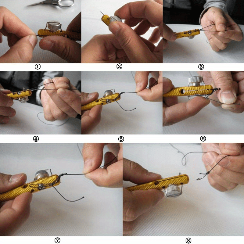 1pc Fishing Hook Tier Double-headed Needle Knots Tie Loop Tyer