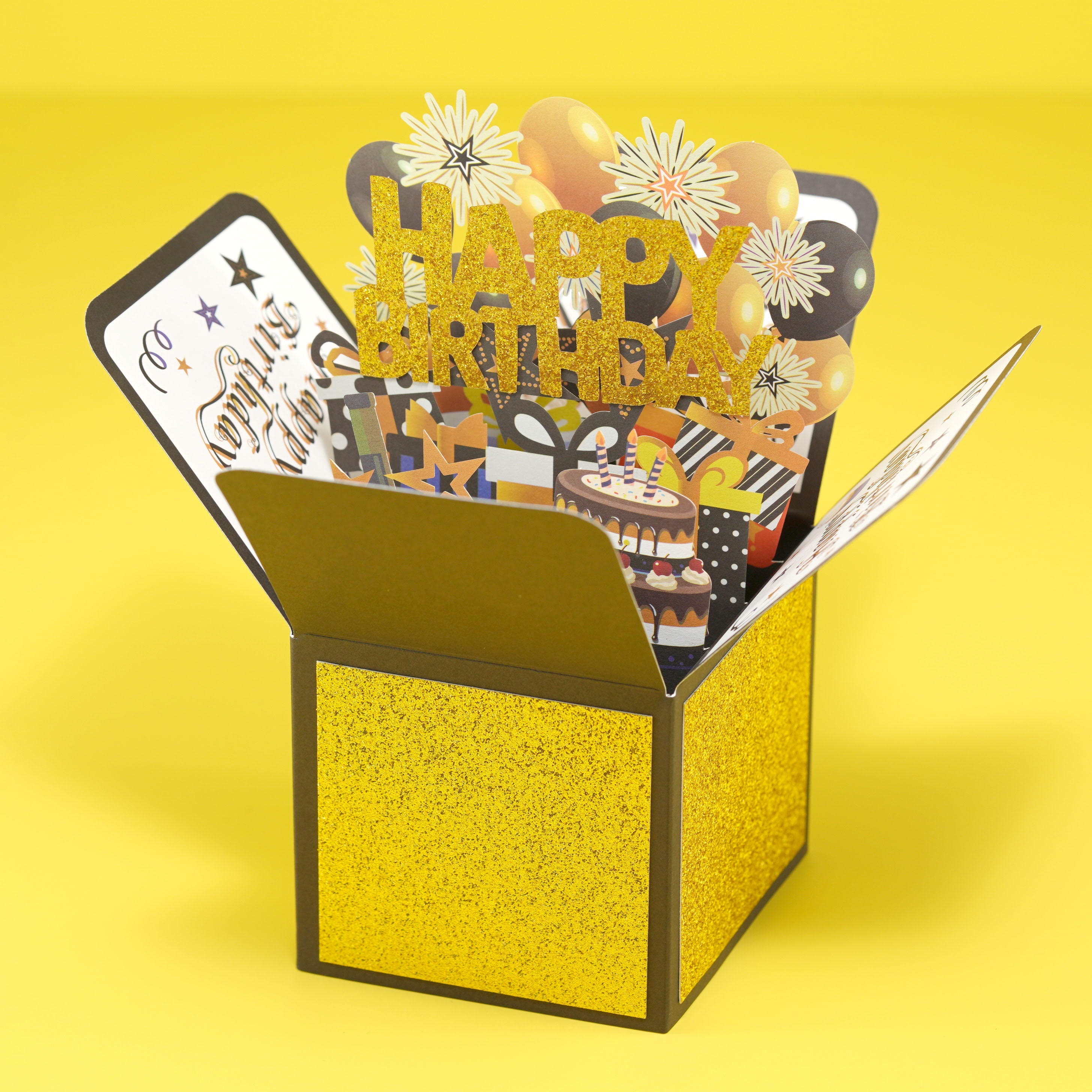 Unique 3d Pop Golden Birthday Card Handwritten Birthday - Temu