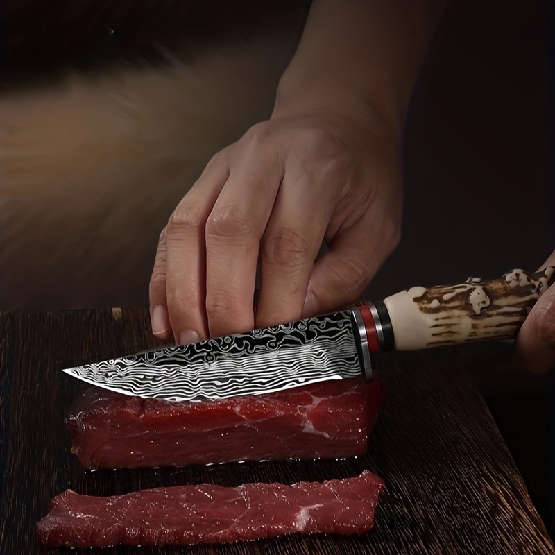 Mongolian Meat Knife With Knife Cover Portable Kitchen Knife - Temu