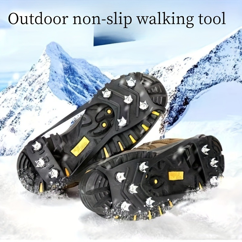 1pari Silicone Ice Cleats Stainless Steel Spikes Traction Snow Ice