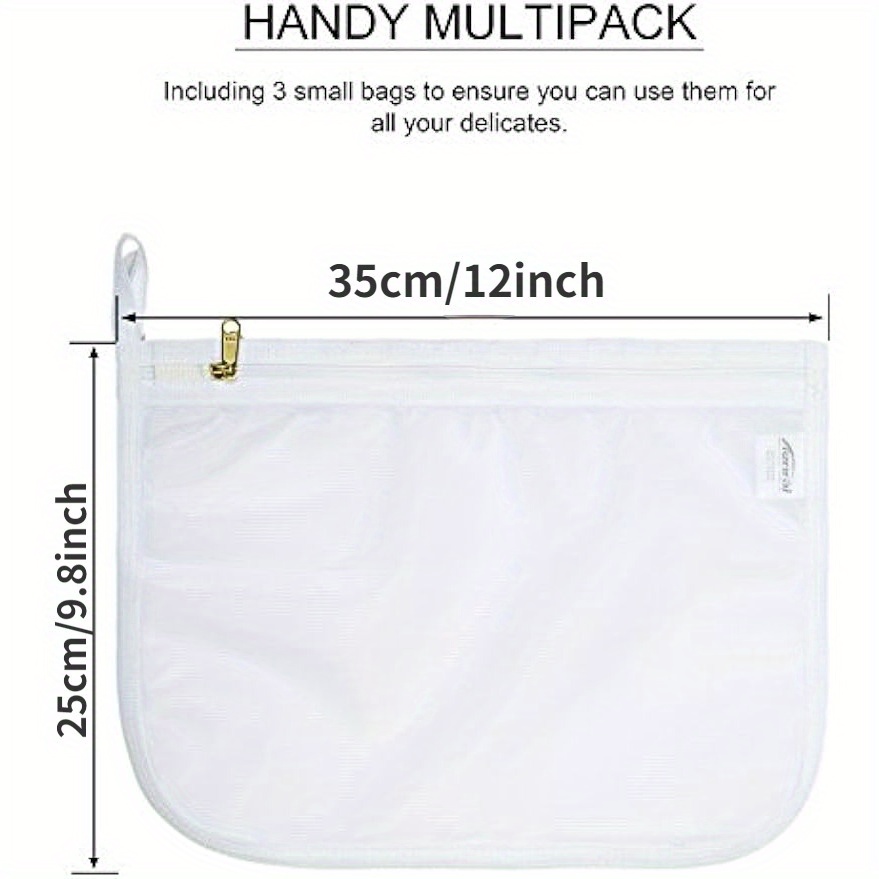 DESMIKA (LABEL) Mesh Laundry Bag - 3 Pack Durable and Reusable Wash Bag  Travel Organization Bag for Garment, Socks, Underwear, Panties, Net Zipped
