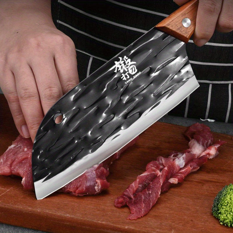 Plys Kitchen Knife, Forged Large Chopping Knife, Sharp Slicing Knife For  Home Outdoor Cooking - Temu