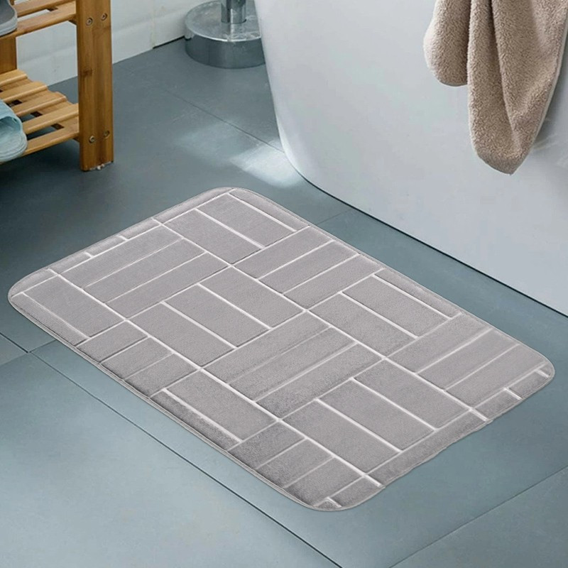 Non-slip Memory Foam Bath Mat - Soft And Comfortable Bathroom Floor Mat For  Anti-slip Safety And Washable Convenience - Temu