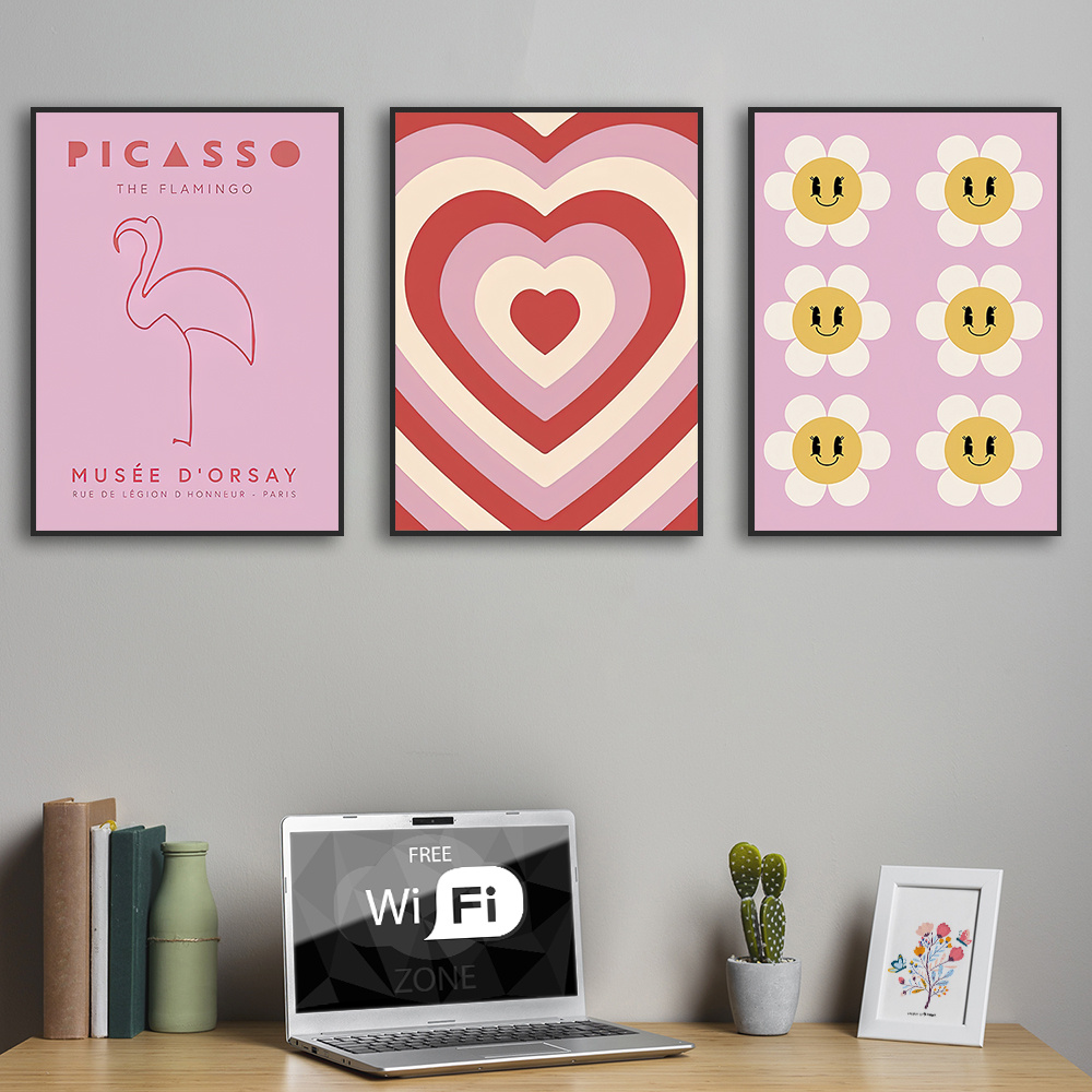 Danish Pastel Decor Set of 6 , Dorm Poster, Pastel Room Decor, Dorm Decor,  Pastel Cow Print, Danish Pastel Prints, Colorful Poster 