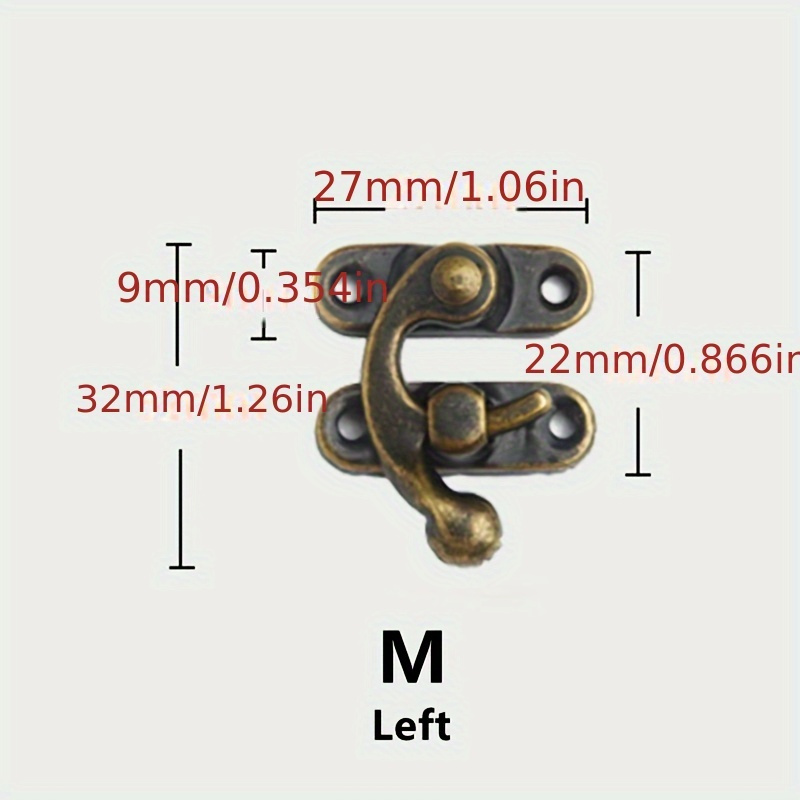 4 Pcs Classic Swing Catch ,box Hasp, Buckle Tin , Trunk Latch Hook Lock ,  Gift Box Buckle Three Color 29mmx33mm -  Canada