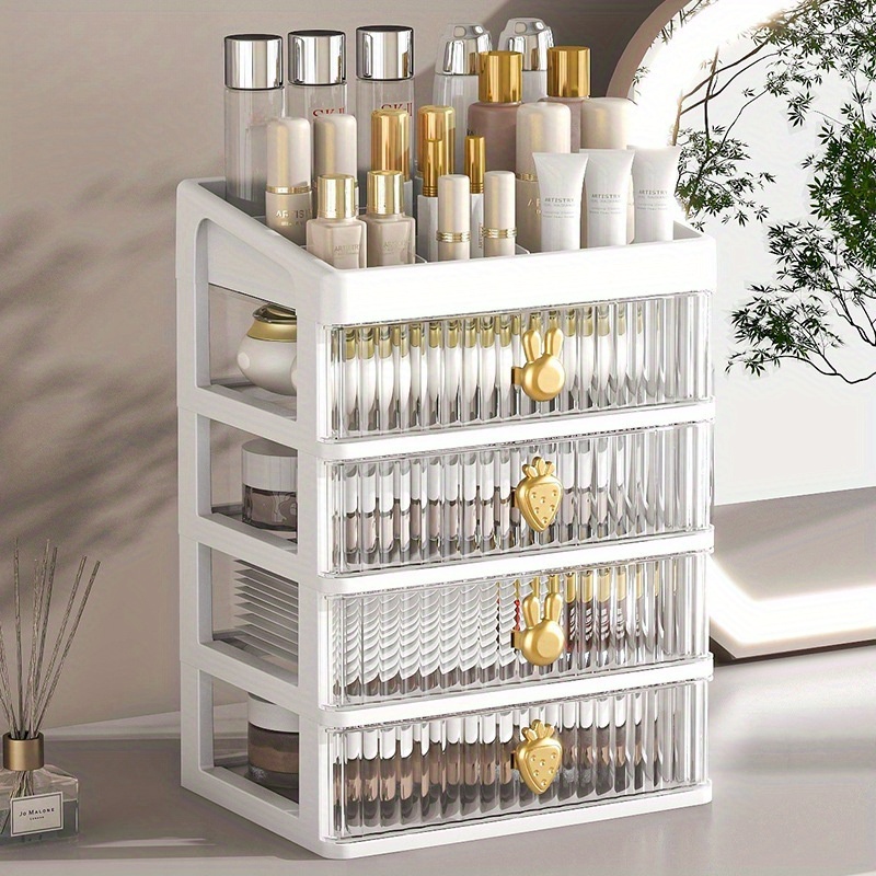 Makeup Organizer With Drawers Countertop Cosmetic Storage - Temu