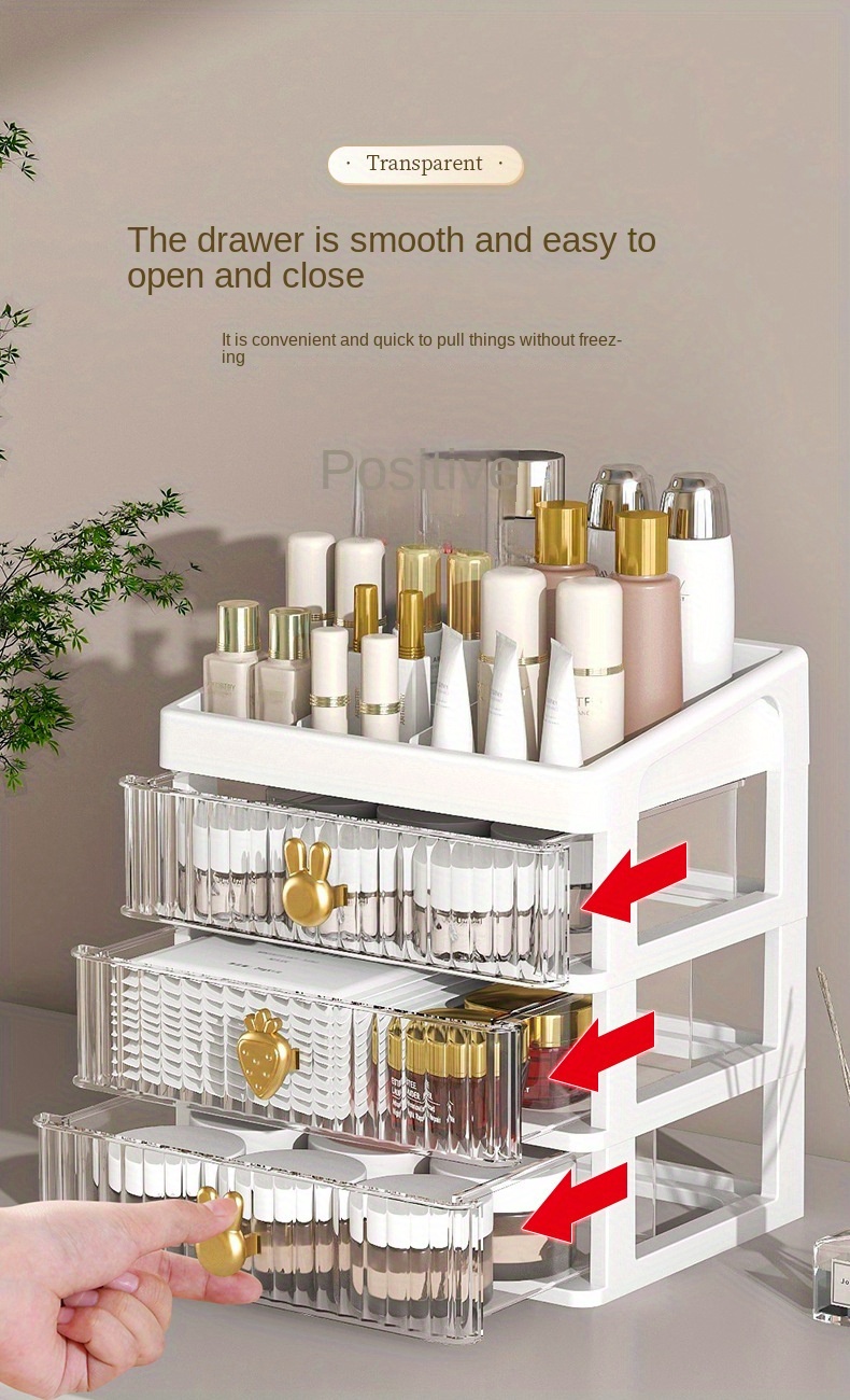 Makeup Organizer For Vanity, Large Countertop Organizer With Drawers,  Cosmetic Storage For Skin Care, Brush, Eyeshadow, Lotion, Lipstick, Nail  Polish, Perfect For Vanity, Bathroom, Bedroom - Temu
