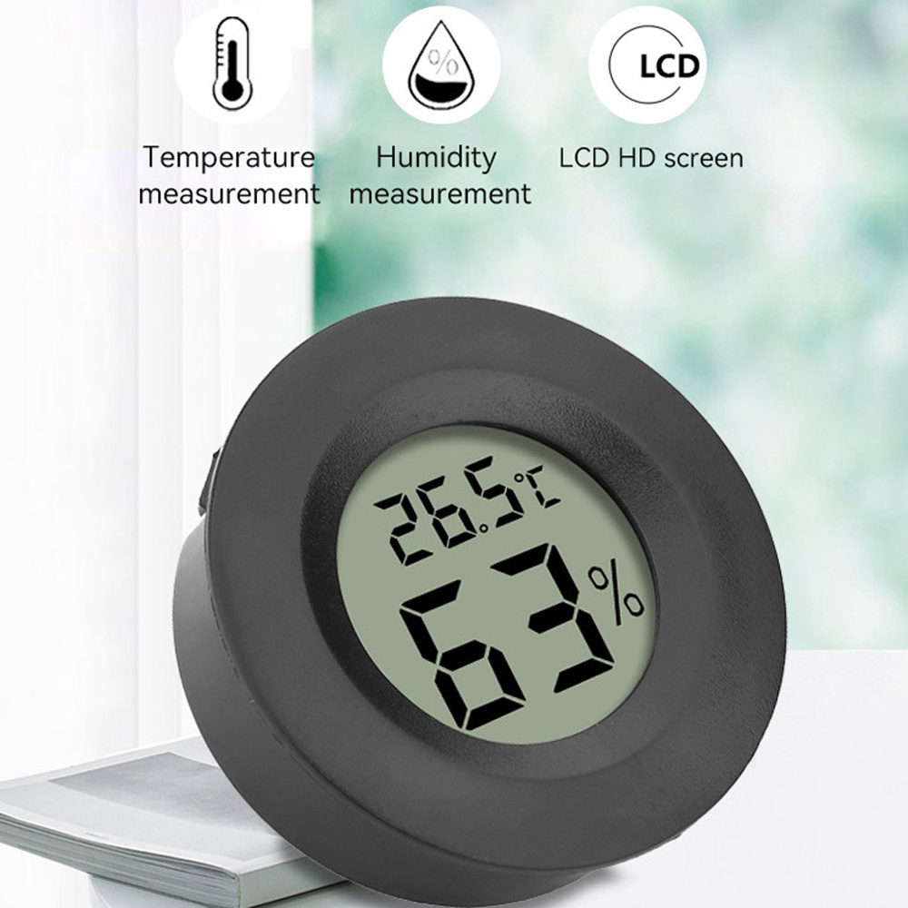 Mini hygromètre numérique rond Thermomètre Température Humidité Mètre Jauge