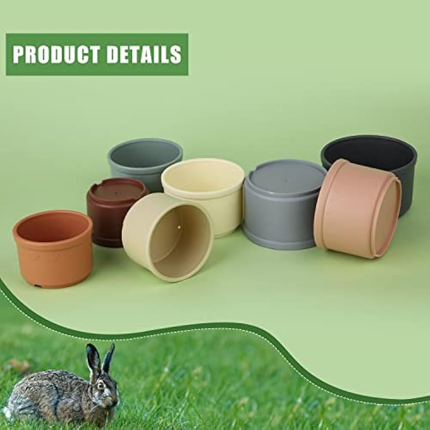 8pcs Rabbit Stacking Cups, Multicolored Stack Up Bunny Cups, Reusable Bunny  Toys For Rabbits Food Dispenser (Random Color)