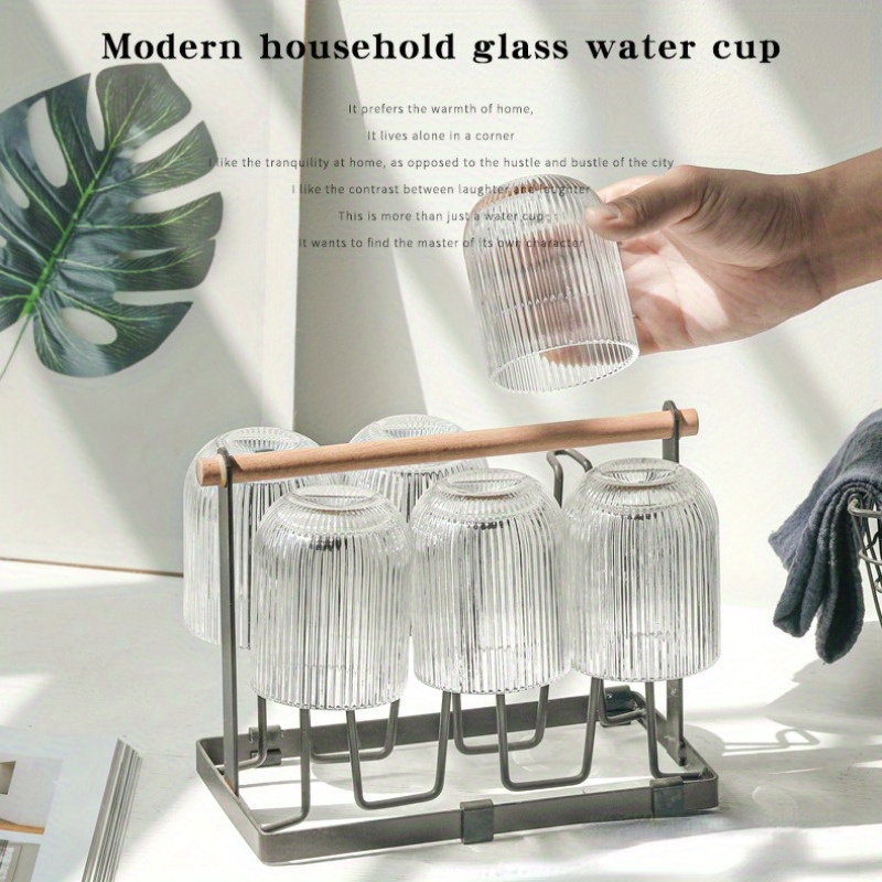 Vertical Striped Glass Cup, Clear Glass Water Cup, Simple Coffee Cups, Drinking  Glasses, Summer Winter Drinkware - Temu