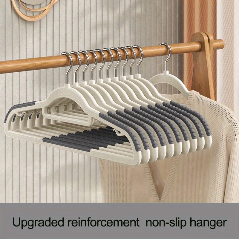 10pcs Adult Clothes Hangers New Design Non-slip & Traceless Clothes Hanging  Rack