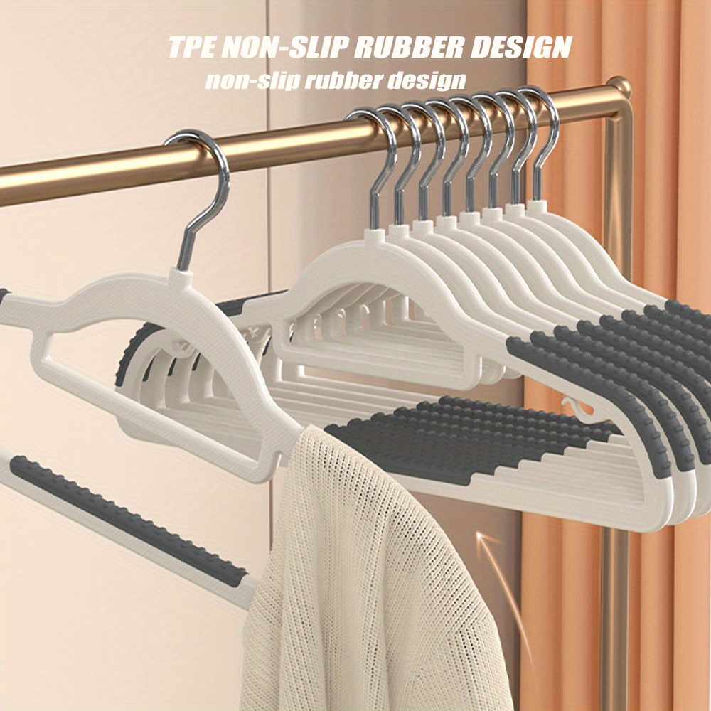 Plastic Clothes Hangers With Anti slip Rubber Non slip - Temu