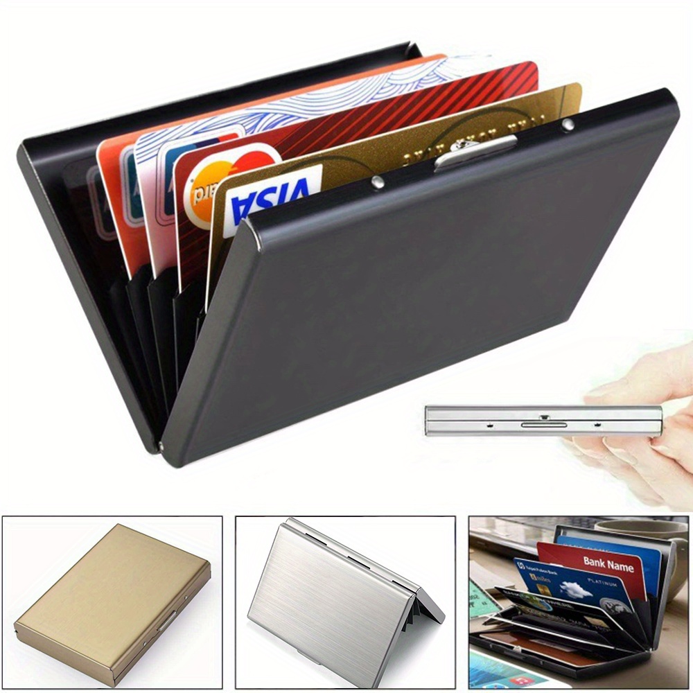 2023 Porta carte di credito Portafoglio da uomo RFID Scatola in alluminio  Portafogli in pelle PU con fermasoldi Porta carte di design - Temu Italy