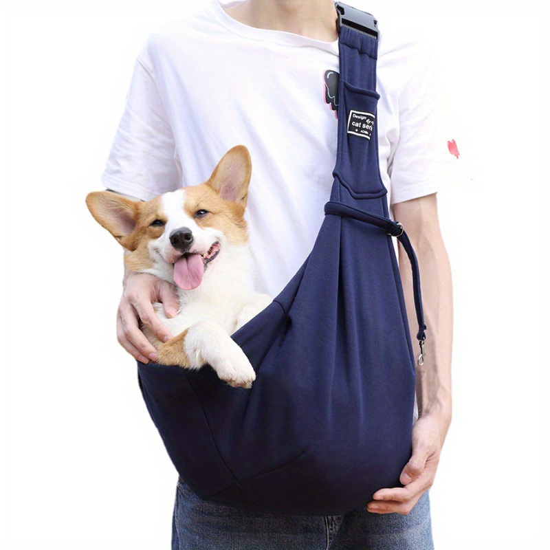 Portable Pet Sling Carrier Adjustable Strap Large Capacity - Temu