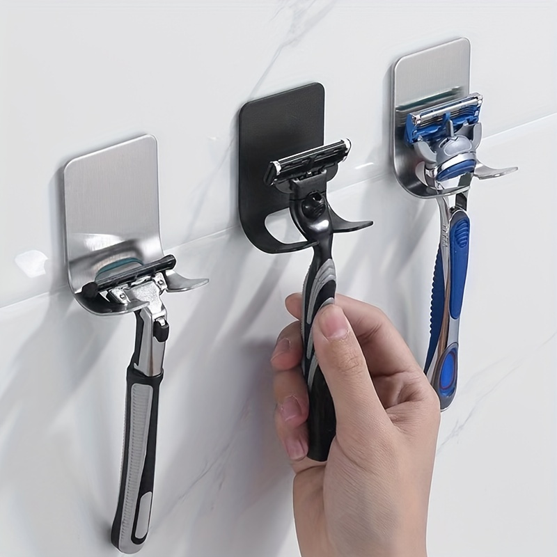 Bathroom Shelf Razor Holder Self Adhesive Wall Hook Shower Razor