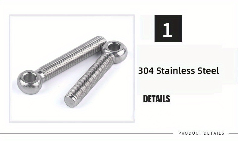 ๑304 stainless steel live joint knot screw hanging ring fish eye with hole  bolt M5M6M8M10M12M14