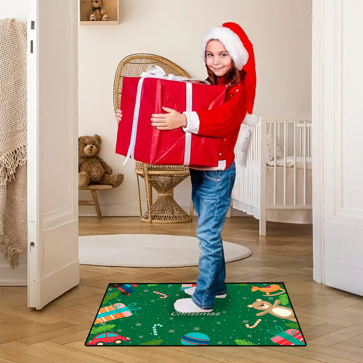 Acheter Tapis de sol 3D joyeux noël, grand tapis de sol pour salon