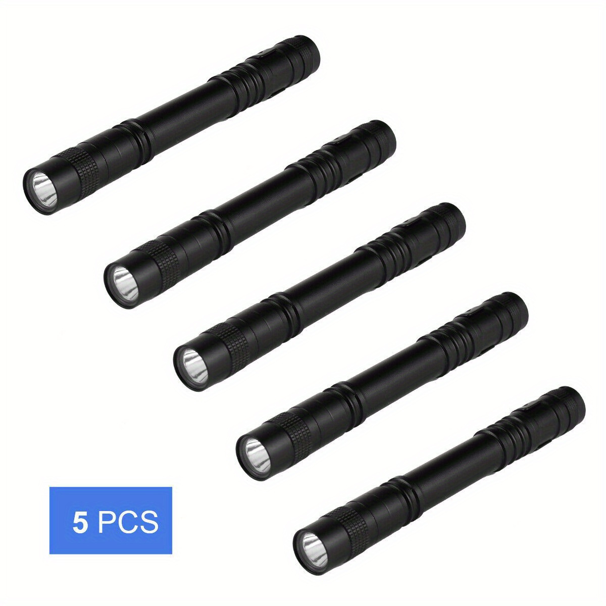 

5pcs Led Flashlight With Clip, Mini Pen-shaped Flashlight Alloy Shell With Pen Clip Small And Convenient Small Flashlight