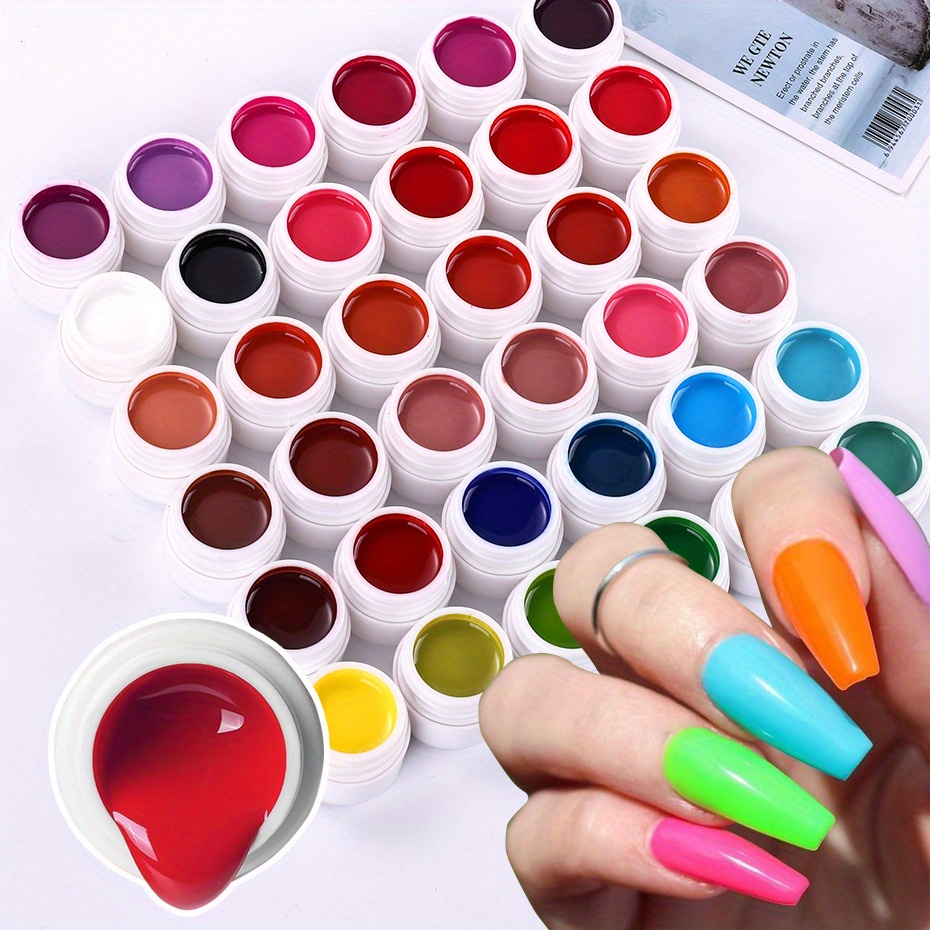 6 Colors Solid Cream Gel Nail Polish Palette Soak Off Uv/led - Temu