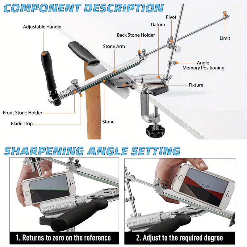 Fixed Angle Knife Sharpener Tool Professional Diamond Sharpening Stone  Whetstone