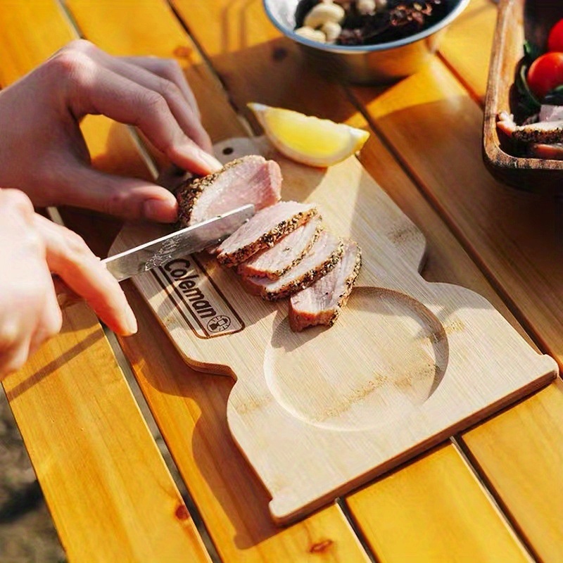 Retrok Wood Cutting Board Acacia Wood Charcuterie Board with Handle Portable Dinner Plate Serving Tray Kitchen Chopping Board for Meat Bread
