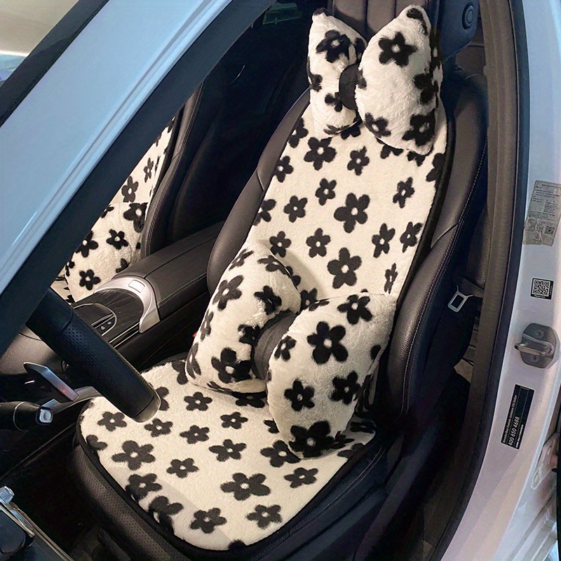 Leermoo Elevate Your Car's Comfort With Plush Car Seat Cushions!  Winter-ready, All-season, Heated Seat Covers In Chic Hound - Temu