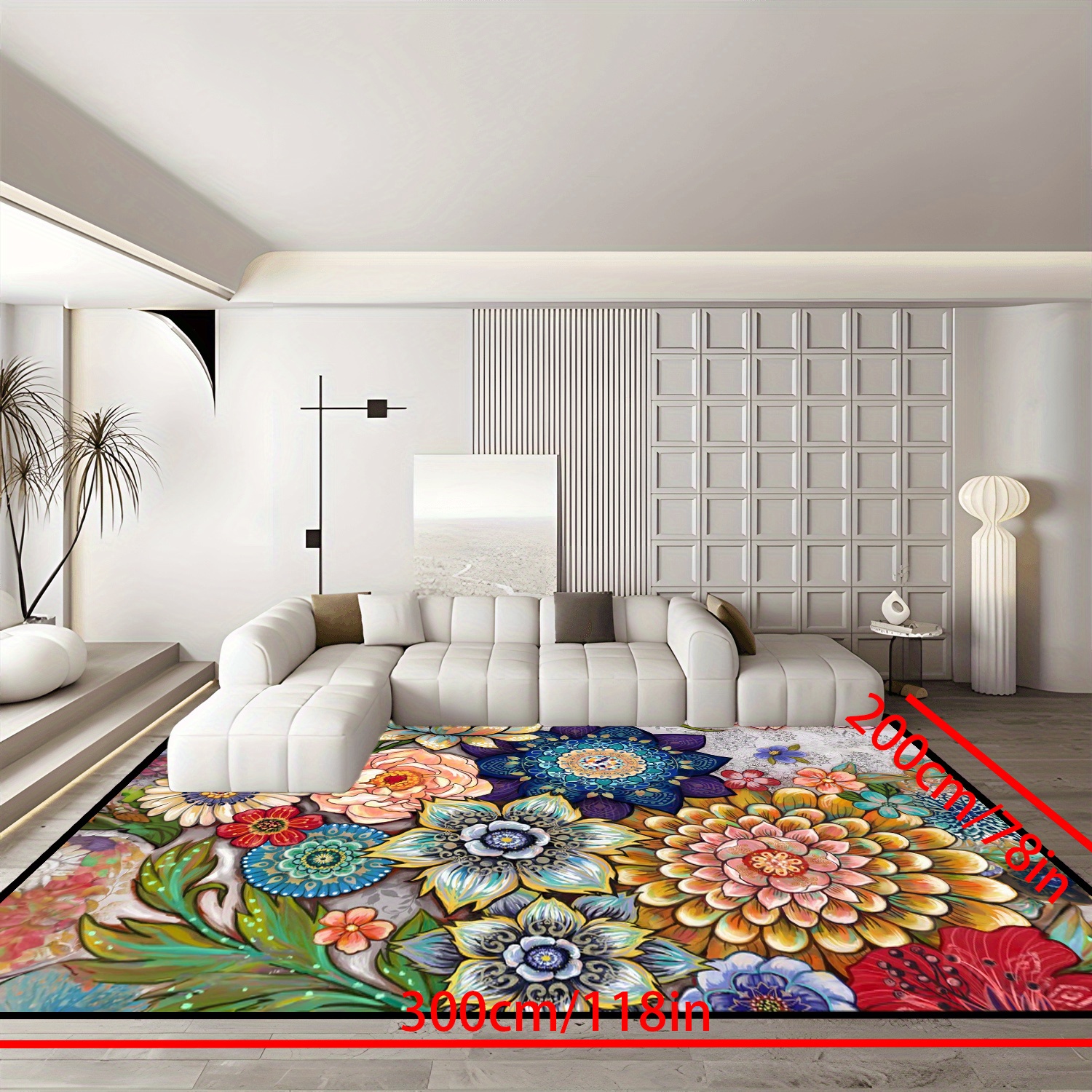 Colorful Floral Area Rugs Non slip Resistant Rug Machine - Temu