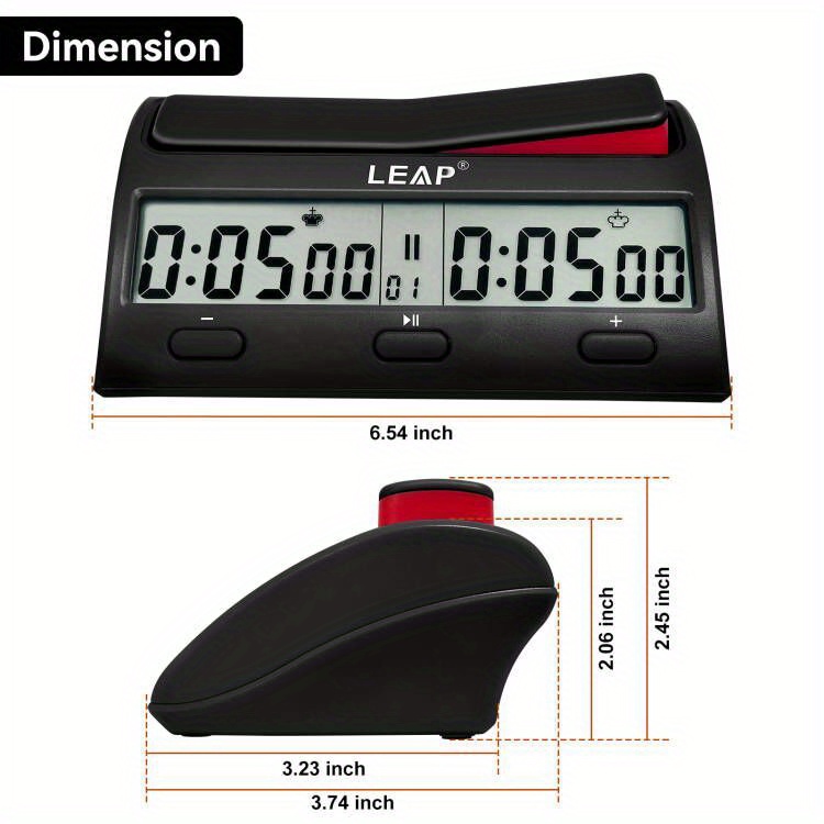 Leap Chess Clock Digital Chess Timer Professional for Board Games Timer with Alarm Function (Official STORE)